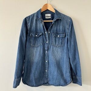 J. Crew Indigo Denim Button Down Shirt